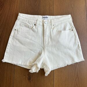 Abound Off White Cut Off Jean Shorts